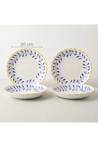 Güral Limon 20 Cm 4lü Porselen Çukur Tabak Seti Diğer