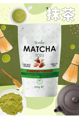 Fibrelle Matcha Çilek Aromalı 100g