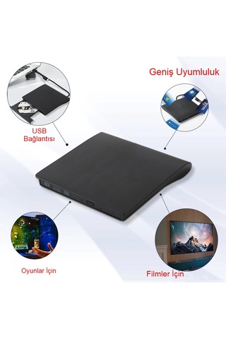 Harici Usb 3.0 8x Dvd Rw Optik Sürücü Hızlı Ve Kolay Kullanım