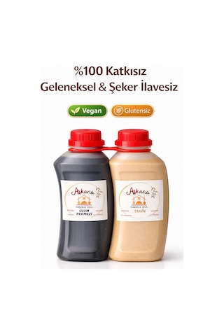 Doğal Üzüm Pekmezi&tahin Seti, %100 Katkısız,geleneksel,şeker İlavesiz, Saf, Ekonomik Paket,2'li