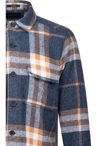 Hatemoğlu Lacivert Regular Fit Shacket Uzun Kol Pamuklu Kareli Gömlek 24d190000050 784 1852639 Lacivert