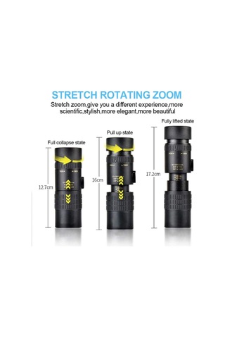 Monoküler Binoküler Süper Telefoto Zoom Monoküler Teleskop 4k10-300x30mm, İç/dış Mekan İçin