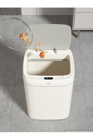 Greentech Sensörlü 12 Litre Çöp Kovası Şarj Edilebilir Lityum Pilli / Gt-sc14 Beyaz