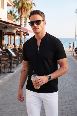 Buratti Pamuklu Regular Fit Yarım Fermuarlı Erkek T Shirt 5902653 Siyah