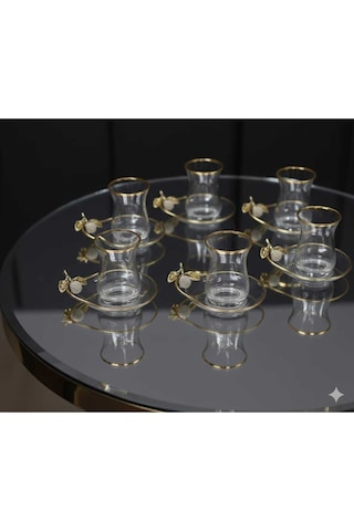 Çnr Home Collection Paşabahçe Özel Seri 6 'lı Çay Seti Sarı