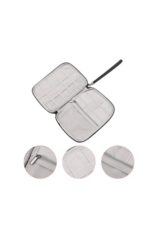 Maiyame Gri Nilon Su Geçirmez Elektronik Aksesuar Organizer Çantası - Kordon, Kulaklık, Saat, Sd Kart İçin Taşınabilir Depolama Çantası