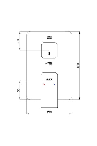 Eca Tiera Ankastre Mat Siyah Banyo Bataryası 2 Parça Set / 2 Yollu 102167205C1-Kde+102166201C1 Mat - Siyah