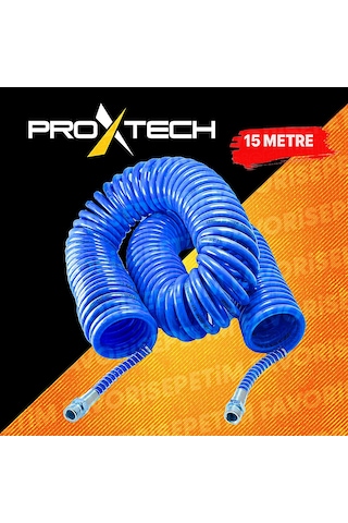 PROXTECH Kompresör Spiral Hava Hortumu 15Mt Hava Tabanca seti
