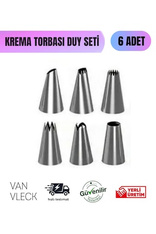 8 Parça Krema Torbası Duy Seti 6 Duy Ve 2 Bağlantı Başlığı