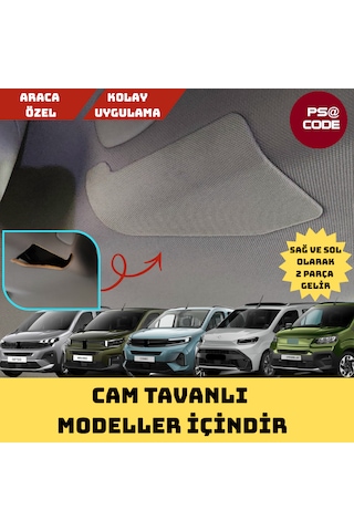 Peugeot Rifter- Citroen Berlingo-proace-doblo-opel Cam Tavanlı Ara Bölme Demiri Kapakları 2 Adet 1 Peugeot Rifter- Citroen Berlingo-proace-doblo-opel Cam Tavanlı Ara Bölme Demiri Kapakları 2 Adet 1