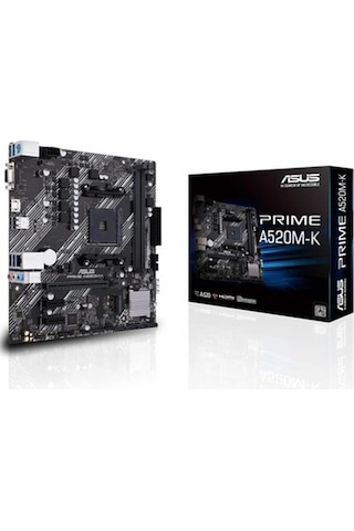 Prıme A520m-k Amd A520 Am4 Ddr4 4400 Hdmı Vga M2 Usb3.2 Matx Anakart