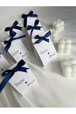 Bernami Mumluk Şamdanpinterest 50 Adet Lacivert Kurdeleli Kağıt Bubble Mum Söz, Nişan, Nikah, Kına Ve Bebek Hediyelik Diğer
