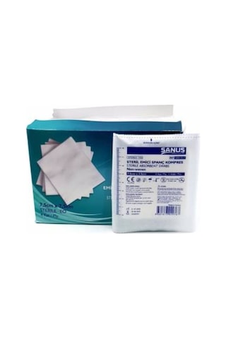 Sanus Sanipack Nonwoven Steril Gazlı Bez Kompres 7.5 x 7.5 CM 100 Adet