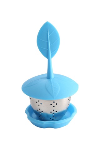 Sones Paslanmaz Çelik Silikon Askılı Çay Poşeti Çay Süzgeçleri Mavi