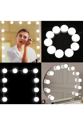 Profesyonel Makyaj Işığı 10 Led Ampul, Usb