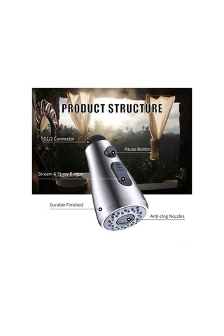 Qingmipy Mutfak Çekme Kranı Üç Fonksiyonlu Akış, Sprey, Durdur Su Tasarruflu G1/2 Bağlantılı, Anti-tıkanıklık Silikon Uçlar, Abs Malzeme, El İle Kurulum Diğer