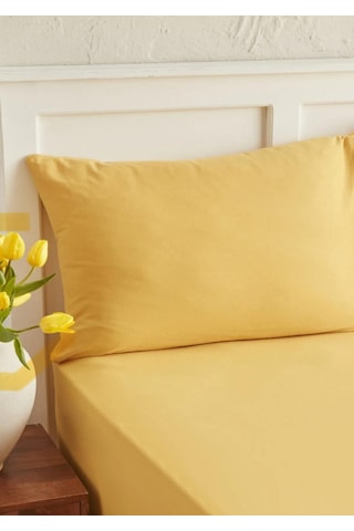 %100 Cotton Pamuk 120x200+30 Cm Fitted Lastikli Tek Kişilik Çarşaf Bed Sheett Sarı