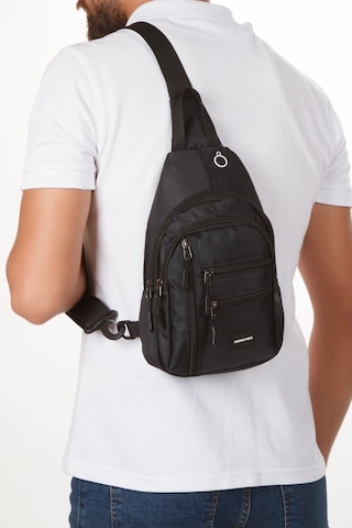 Newish Polo Erkek Kumaş Usb Kulaklık Çıkışlı Bodybag Göğüs Ve Omuz Çantası New172 - Siyah