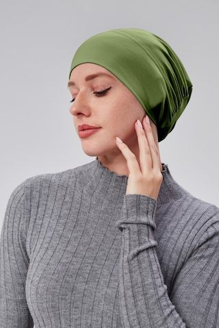 Kadın Tesettür Hazır Pratik Geçmeli Bone Lastikli Kaymaz Fıstık Yeşili Mint Yeşili