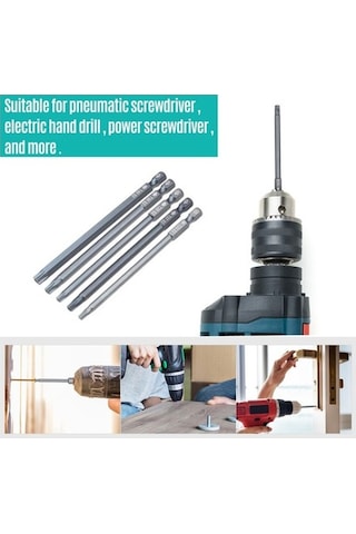 Dancemonkey 10 Parçalı Güvenlik Torx Bit Seti 1/4 Inç Sürücü Kurcalamaya T6 Takım Seti