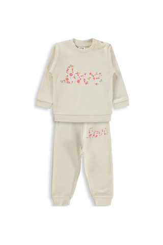 Civil Baby Çiçek Love Baskılı 6-18 Ay Takım - Fil Dişi