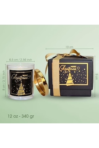 Charm Lab Candle Yılbaşı Hediyesi, Yılbaşı Çam Ağacı, Ahşap Ve Baharatlı Sandal Kokulu, Doğal Bio Balmum, 135 G Kokulu Mum, 40 Saat Yanma Süresi, Lüks Kutulu, Kadın Ve Erkek İçin Şık Yılbaşı Hediye 50 x 22