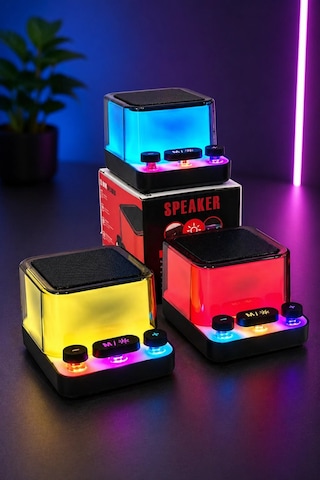Jrl Z6 Mini Rgb Işıklı Kablosuz Bluetooth Hoparlör - Mekanik Klavye Tuşlu, Speaker