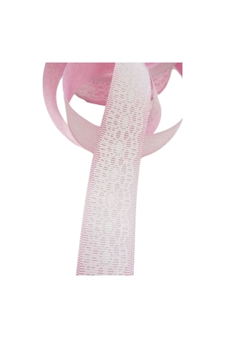 Tafta Dantel Görünümlü Kurdele Pembe 25 Mm 5 Metre