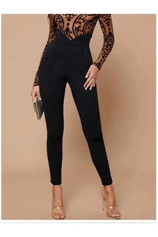 Munn Collection Kadın Siyah Krep Kumaş Pantolon Siyah