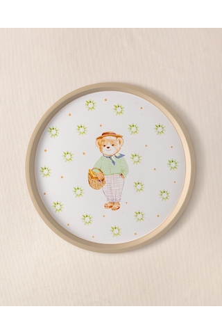Madame Coco Liana Bear Yuvarlak Tepsi 1kteps199436x36x1,5 Cm-yeşil