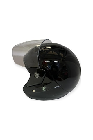 Free M Yarım Kask Yazlık Vizörlü Açık Motosiklet Kaskı Siyah