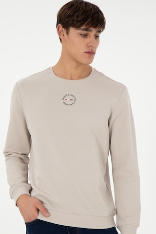 U.S. Polo Assn. Erkek Regular Fit Bisiklet Yaka Taş Sweatshirt 50293436-VR049