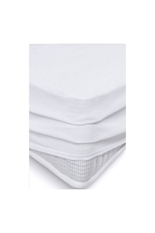 Mycey Çift Kişilik 220x200+30 Cm Pamuklu Fitted Sıvı Geçirmez Alez Beyaz