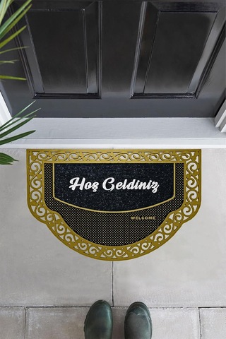 M&h Quality 98 Dekoratif Siyah Kapı Önü Paspası Hoş Geldiniz Yazılır Yıkanabilir Toz Alıcı Halı Kapı Önü Çok Renkli