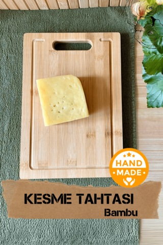 El Yapımı Bambu Ahşap Kesme Tahtası 30 X 20 Cm