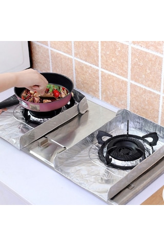 Sones 2 Adet Gazlı Ocak Koruyucu Folyo Isıya Dayanıklı Kir Önleyici Astar Temizlik Mutfak Aletleri Matı