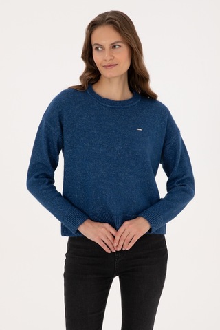 U.S. Polo Assn. Kadın Lacivert Bisiklet Yaka Kazak 50310021-VR033