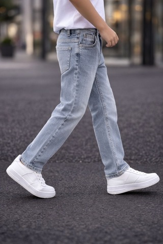 Cedy Denım - Yüksek Kalite Erkek Çocuk Yüksek Bel Regularfit Esnek Jean Pantolon C800 Kar Yıkama