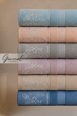 Linea Premium Jakarlı 6 Adet 50x90 Cm %100 Pamuk Ultra Yumuşak El & Yüz Havlu Seti Yumuşak Dokulu El & Yüz Havlusu - Renkli Çok Renkli
