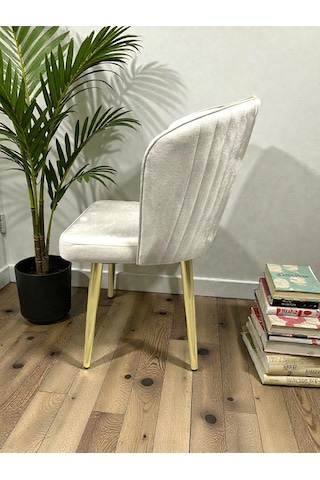 Msy Home 4 Kişilik Exclusive Kelebek Black Marble Gold Ayaklı Modern Yemek Odası Grubu 4512 Bej