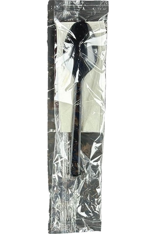 Kullan At Yemek Seti 5'lı Kaşık, Kürdan , Peçete , Islak Mendil , Tuz Siyah