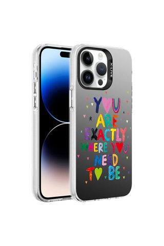 Apple Uyumlu iPhone 14 Pro Desenli Csk Zore Silver Sert Kılıf-you