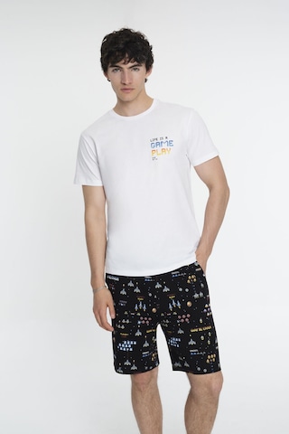 Loft Regular Fit Erkek Pijama Beyaz - Siyah