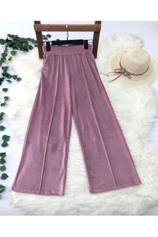 Lovie Moda Kadın Kadife Çımalı Eşofman Alt Pembe