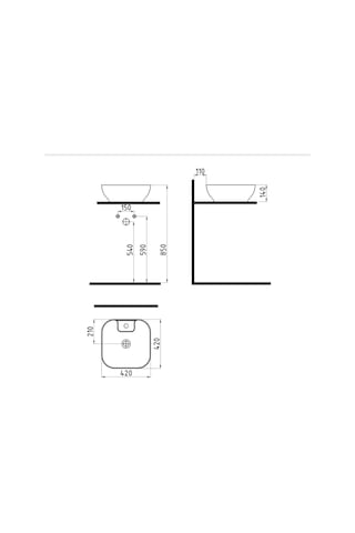 Bien MTLG04201FD1B7000 Motto Kare Lavabo Mat Siyah 42 CM