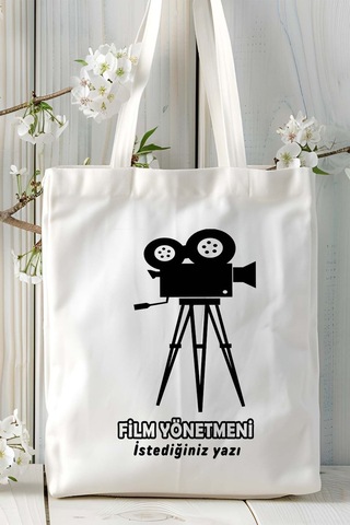 Art Hediye Film Yönetmeni Baskılı Bez Omuz Çantası Kişiye Özel Model 5 Çok Renkli