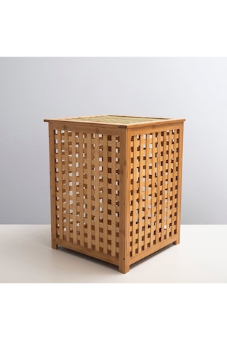 Chakra Bambu Çamaşır Sepeti 58 x 40 CM Natural Ahşap