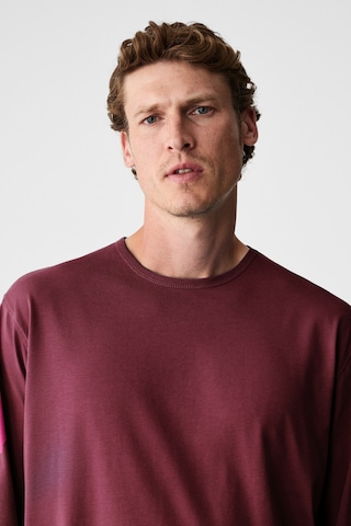 Grimelange Gravs Erkek %100 Pamuklu Yumuşak Kumaşlı Yuvarlak Yakalı Uzun Kollu Bordo T-shirt