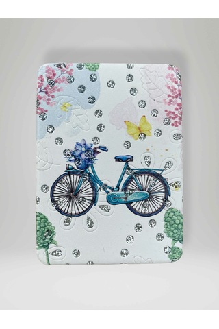 Işıltılı Bisiklet Temalı Çift Taraflı Cep Çanta Makyaj El Aynası 6cm X 9,5cm Kod:34