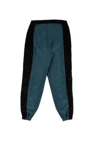 Kadın Siyah Souchi Bonjour Şeritli Yeşil Kadife Pantolon Yeşil